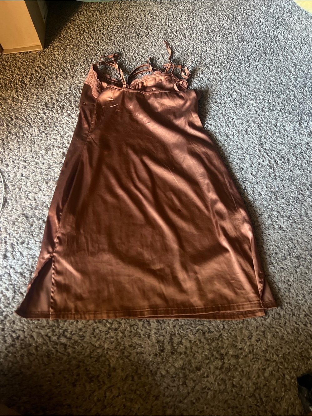Adika Satin Slip Chemise in Copper